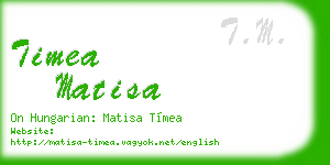 timea matisa business card